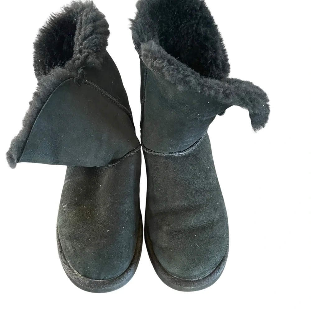 UGG Black Mini Bailey Button Bling Boots.  Size 8